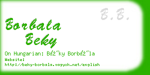 borbala beky business card